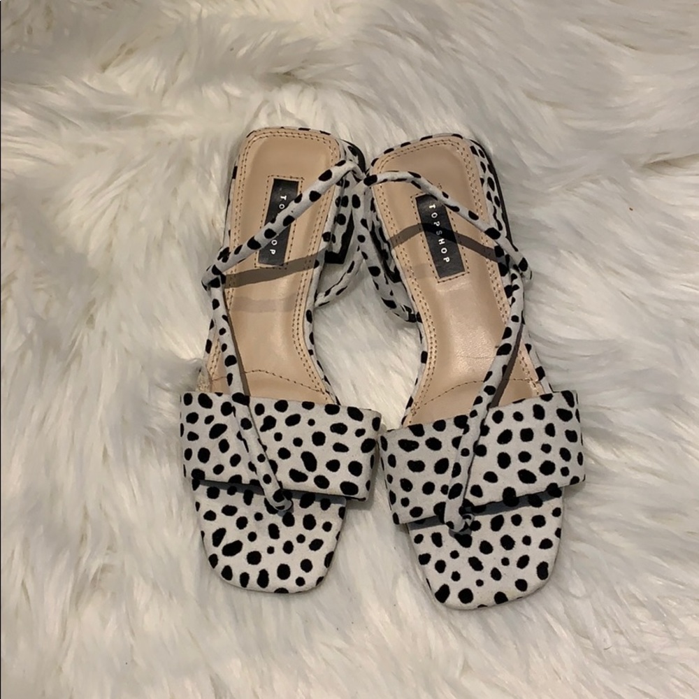 TopShop HESTER Black And White Sandals - Picture 5 of 8